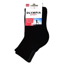 Olympia, Socquettes de Sport x 2 coloris Noir / Gris, taille 39/42