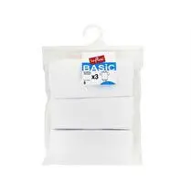 Influx, Body manches courtes uni x 3 , 100% COTON INTERLOCK, coloris Blanc,  taille 6 MOIS
