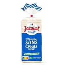 Jacquet, Pain de mie sans croûte nature sans sucres ajoutés
