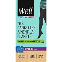Well, Collant Opaque "Mes gambettes aiment la planète"  Coloris noir, taille 3