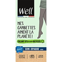 Well, Collant Semi-opaque "Mes gambettes aiment la planète"  Coloris noir, taille 3