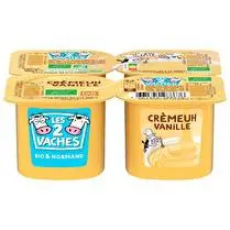 Les 2 vaches, Crème dessert BIO Vanille
