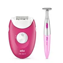 Braun, Epilateur + tondeuse bikini SE3420Rouleaux de massage, smartlight, système doté de 20 pincettes, 2 réglages de vitesseGarantie 2 ans