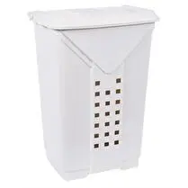 Eda, Coffre à linge blanc cérusé