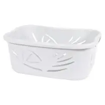 Eda, Corbeille à linge flora 37l blanc cérusé