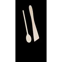 Metaltex, 1 cuillère bois 25cm + 1 spatule plate 29cm