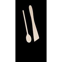METALTEX 1 cuillère bois 25cm + 1 spatule plate 29cm