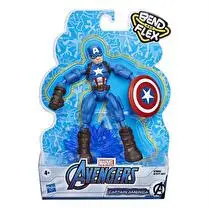 Hasbro, figurine avengers 15 cm captain america bend and flex
