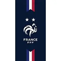 Nestlé, Drap de plage FOOT FFF 2 étoiles 100% coton 360gr/m², 75x150cm, coloris marine