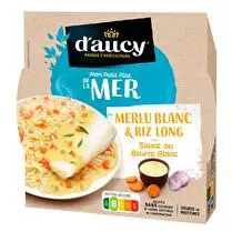 D'aucy, Merlu blanc et riz sauce beurre blanc