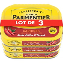Parmentier, Sardines  À l'huile d'olive & piment