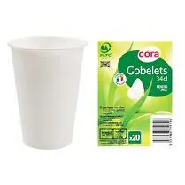 Cora, Gobelets carton 34cl