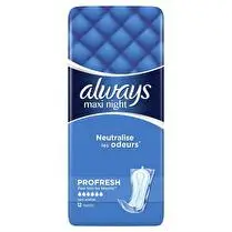 Always, Serviette épaisse profresh nuit x12