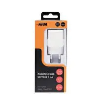 Apm, Chargeur secteur 1 usb 2.1 a blanc Réf. 570336