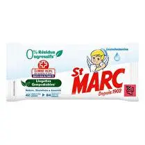 St Marc, Lingettes biodégradables 0% résidus agressifs désinfectantes