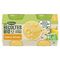 Blédina, Compotée avec morceaux pommes bananes dès 8 mois