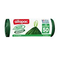 Alfapac, Sacs poubelles coulissac  ultra résistant 50 l x10