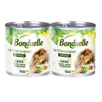 Bonduelle, Champignons émincés sans sulfite et sans additif