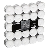 Votre rayon propose, Lot de 50 bougies chauffe-plats coloris blanc