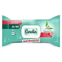 Carolin, Lingettes Multi-Surfaces Antibactériennes Arbre à Thé x80