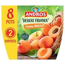 ANDROS Dessert fruitier Pomme/abricot - x 8 dont 2 offerts