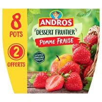 ANDROS Dessert fruitier Pomme/fraise  - x 8 dont 2 offerts