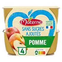 Materne, Coupelles sans sucre ajouté  Pomme