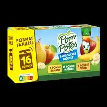 Materne, Pom'potes sans sucres ajoutés Pomme/pomme poire/pomme banane