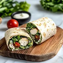 Fabriqué dans nos ateliers, Mini wrap chèvre poulet