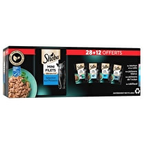 Sheba, Mini filets sachets fraîcheur en sauce pour chat Poissons 28+12 offerts