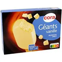 Cora, Bâtonnets glacés  Vanille enrobage chocolat blanc