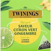 Twinings, Thé vert saveur citron vert gingembre 20 sachets