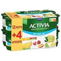 Activia, Yaourt bifidus Aux fruits panaché 0% - 12 x 125 g + 4 offerts