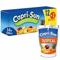 CAPRI-SUN Boisson aux fruits Tropical - 12 poches + 2 offertes