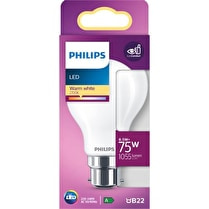 Philips, Ampoule led classic 75W A60 B22 WW non dimable x1