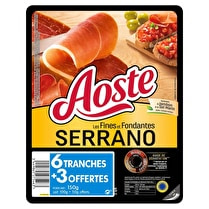 Aoste, Les fines et fondantes Serrano - 6 tranches + 3 offertes