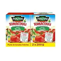 Panzani, Sauce tomacouli saveur basilic x 2 purée de tomates fraiches