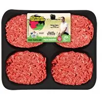 Les éleveurs du Grand Est, Steak haché Charolais Façon bouchère 12% MG 4 x 125 G