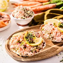 Votre poissonnier propose, Coquille de saumon macédoine préparée