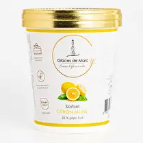 Glaces de Marc, Sorbet citron jaune 25 % plein fruit