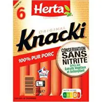 Herta, Knacki saucisses 100% pur porc sans nitrite x6