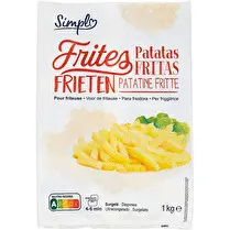 Le moins cher, Frites surgelées pour friteuse