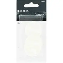 Trefilaction, Crochet adhésif rond blanc x3
