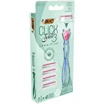 Bic, Système click 3 sensitive - 1 rasoir + 4 lames