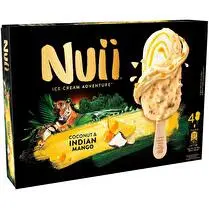 Nuii, Bâtonnets coconut et Indian mango x4