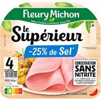 Fleury michon, Jambon Le Supérieur -25 % de sel conservation sans nitrite x4