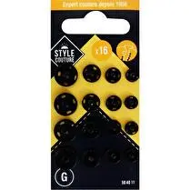 STYLE COUTURE, Pression Assortiment Noirx16