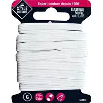 STYLE COUTURE, Elastique Souple Bloc 6,5Mmx3M5