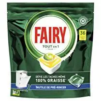 Fairy, Tablettes lave vaisselle tout en 1 citron  x36