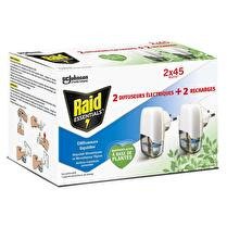 RAID Diffuseur liquide électrique + recharges Répulsifs moustiques 45 nuits